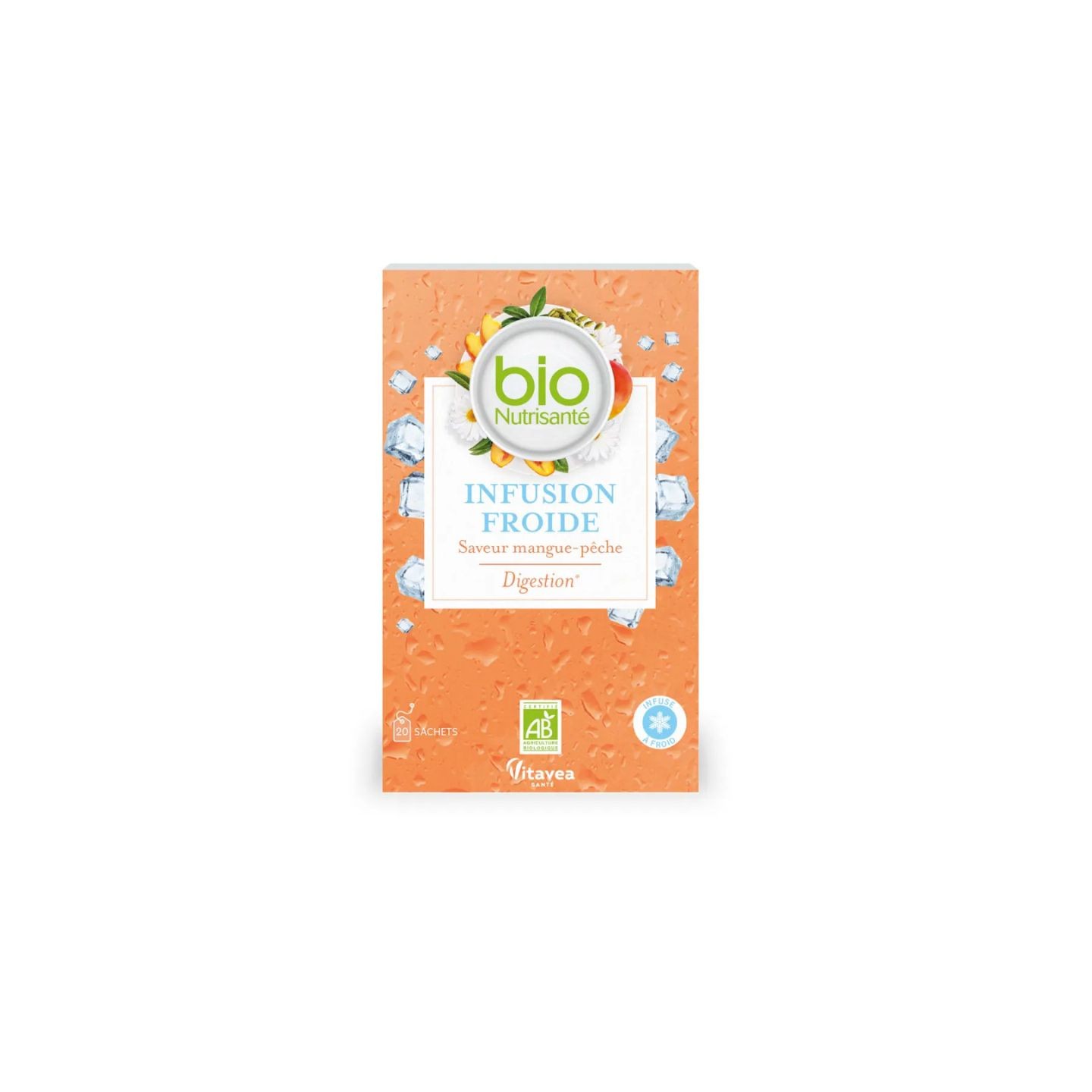 Nutrisanté Infusion froide digestion Bio Saveur Mangue Pêche - 20 sachets
