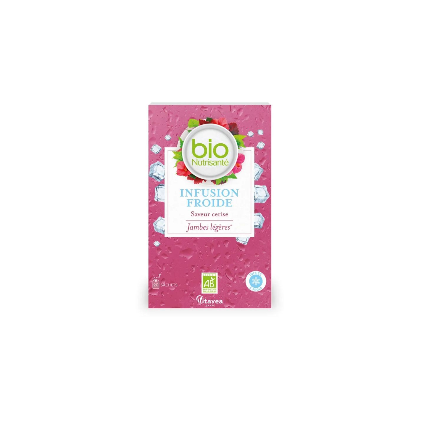 Nutrisanté Infusion froide jambes légères Bio Saveur Cerise - 20 sachets
