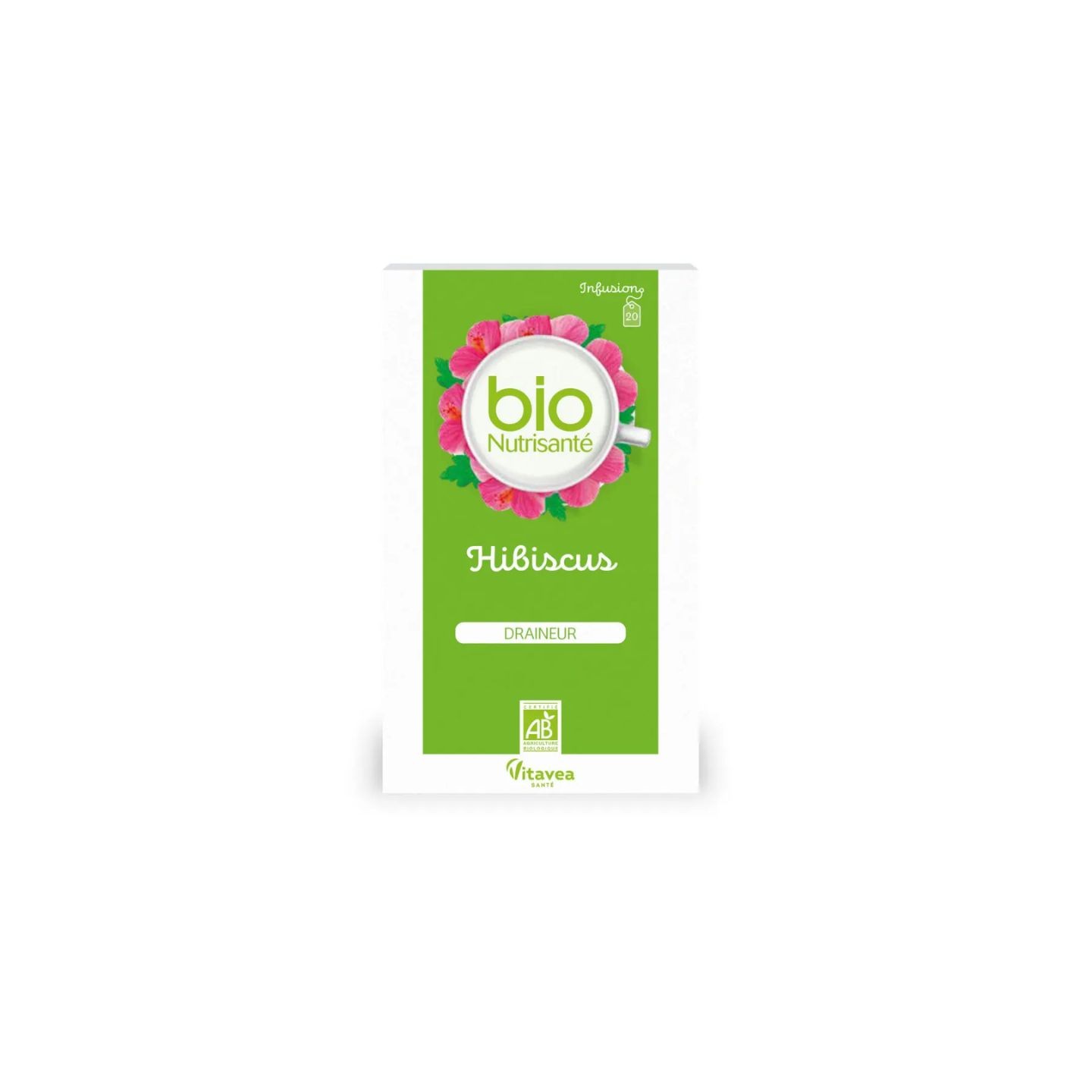 Nutrisanté Infusion Hibiscus Draineur Bio - 20 sachets