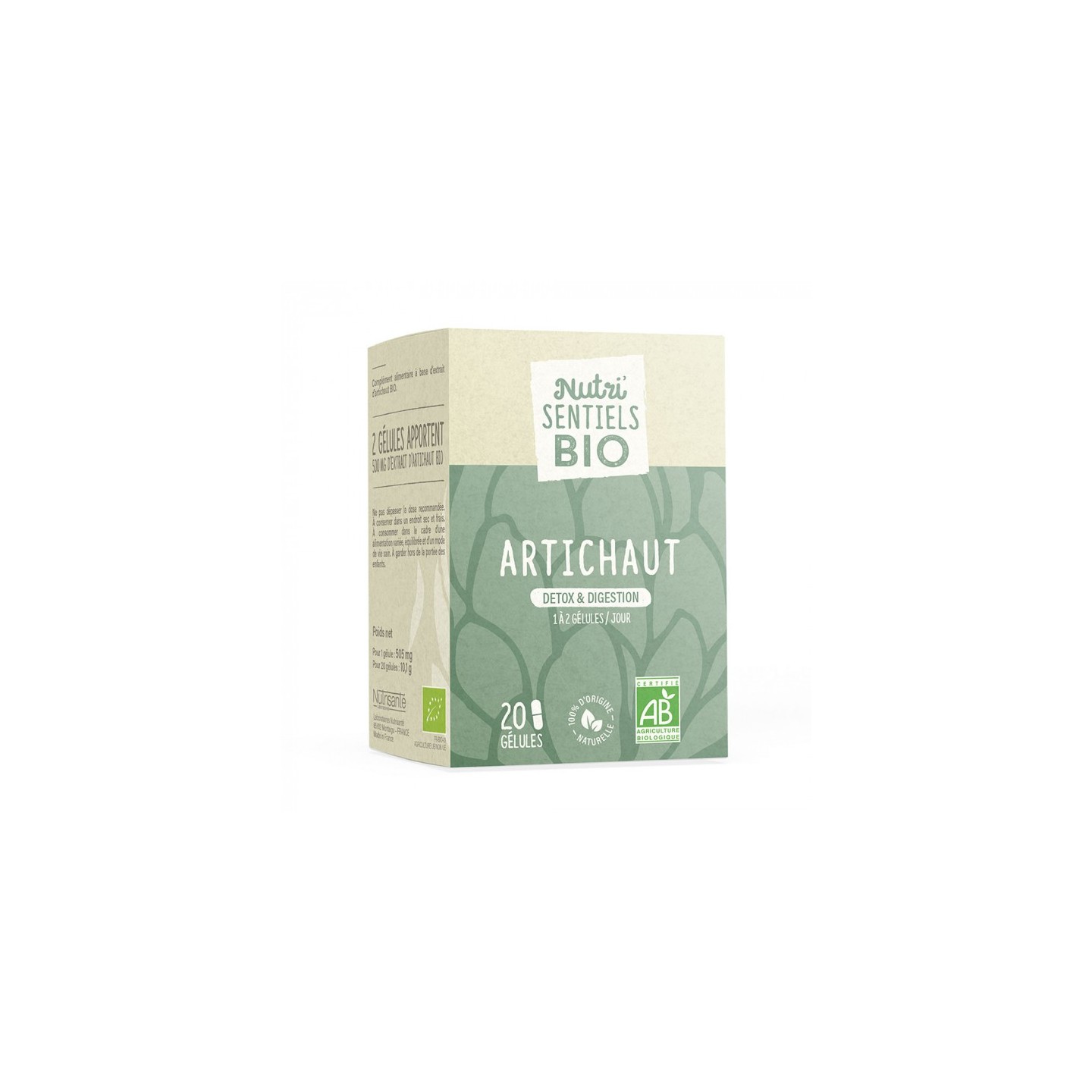 Nutrisanté Les Nutri'Sentiels Bio Artichaut - 20 gélules
