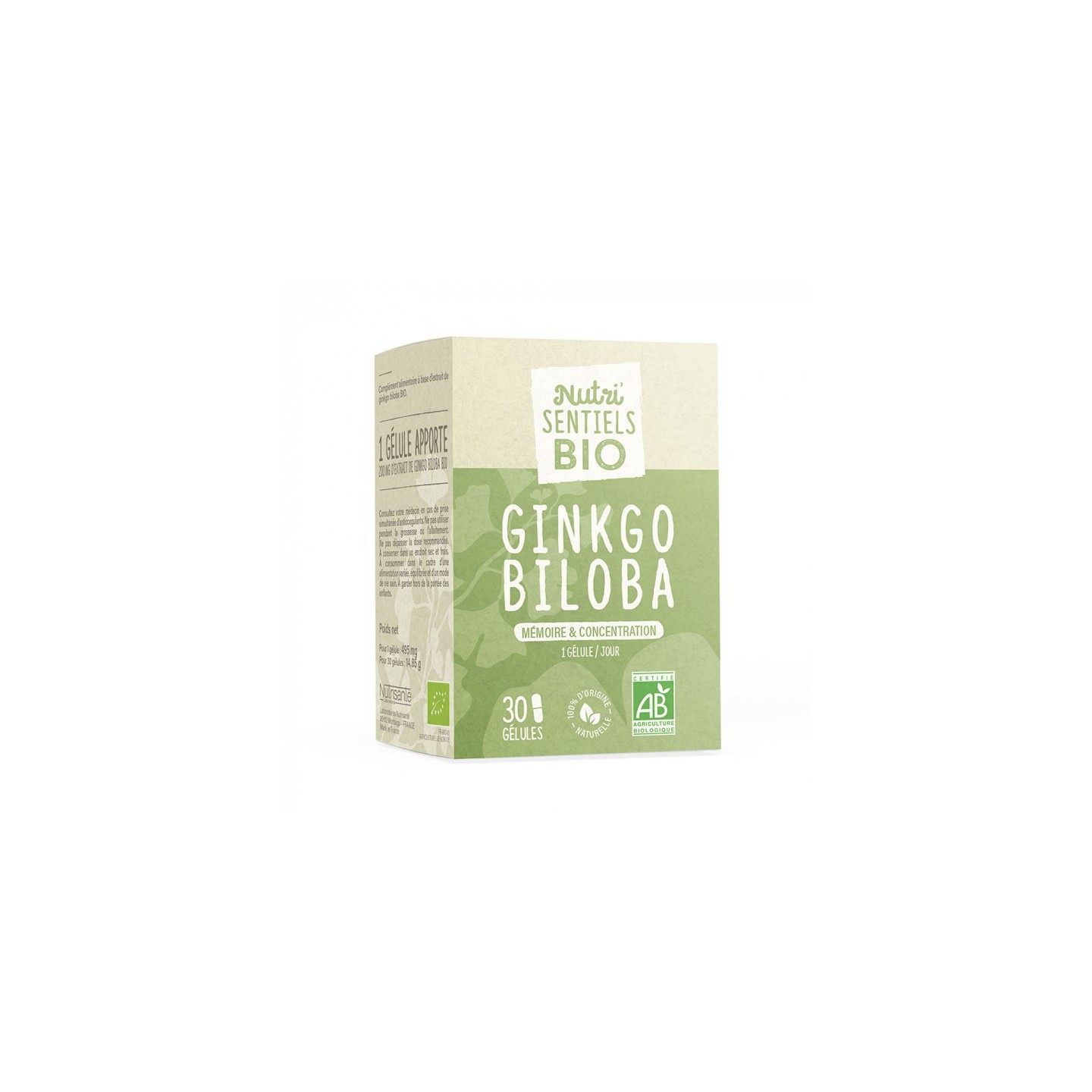 Nutrisanté Les Nutri'Sentiels Bio Ginkgo - 30 gélules