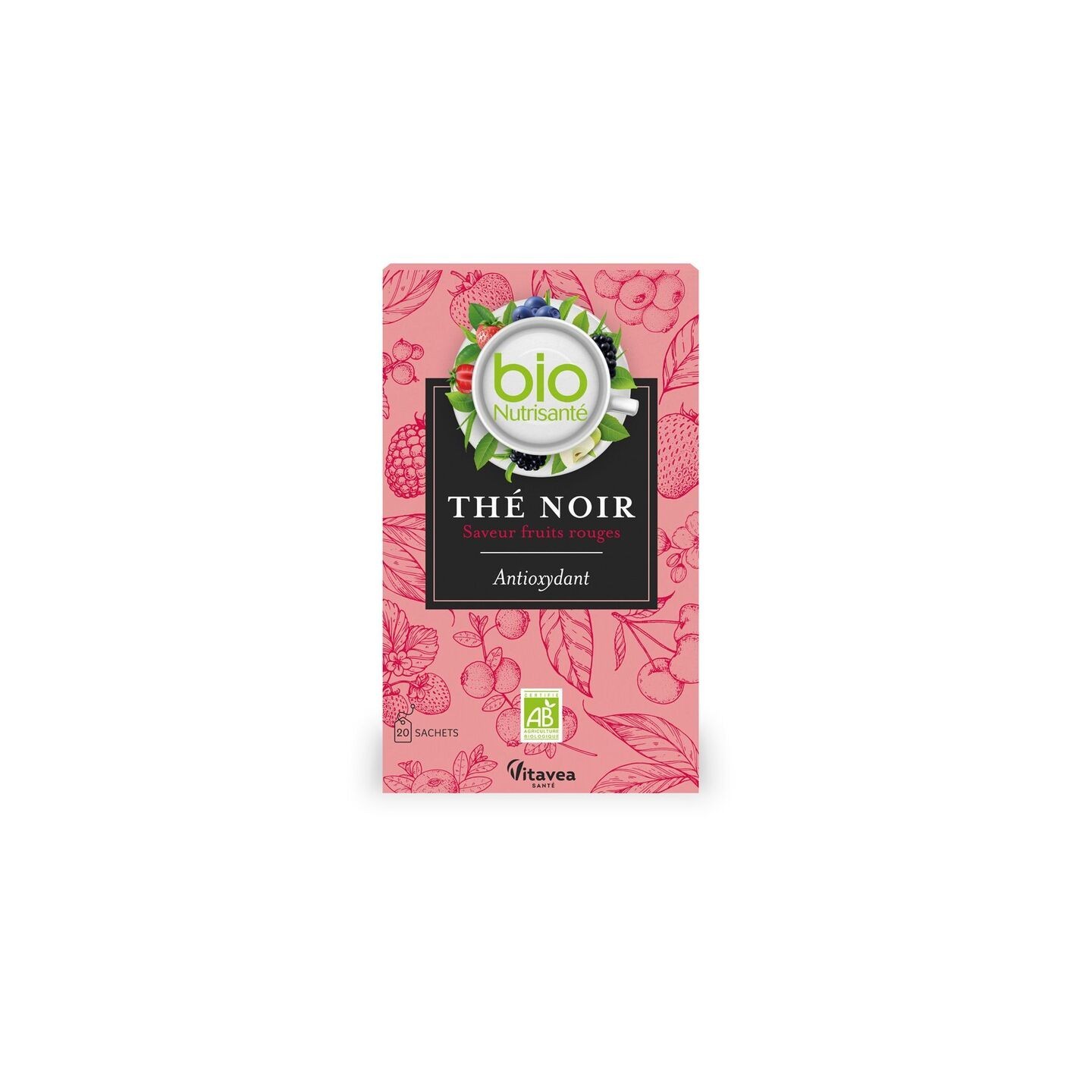 Nutrisanté Thé noir saveur fruits rouges Bio - 20 sachets