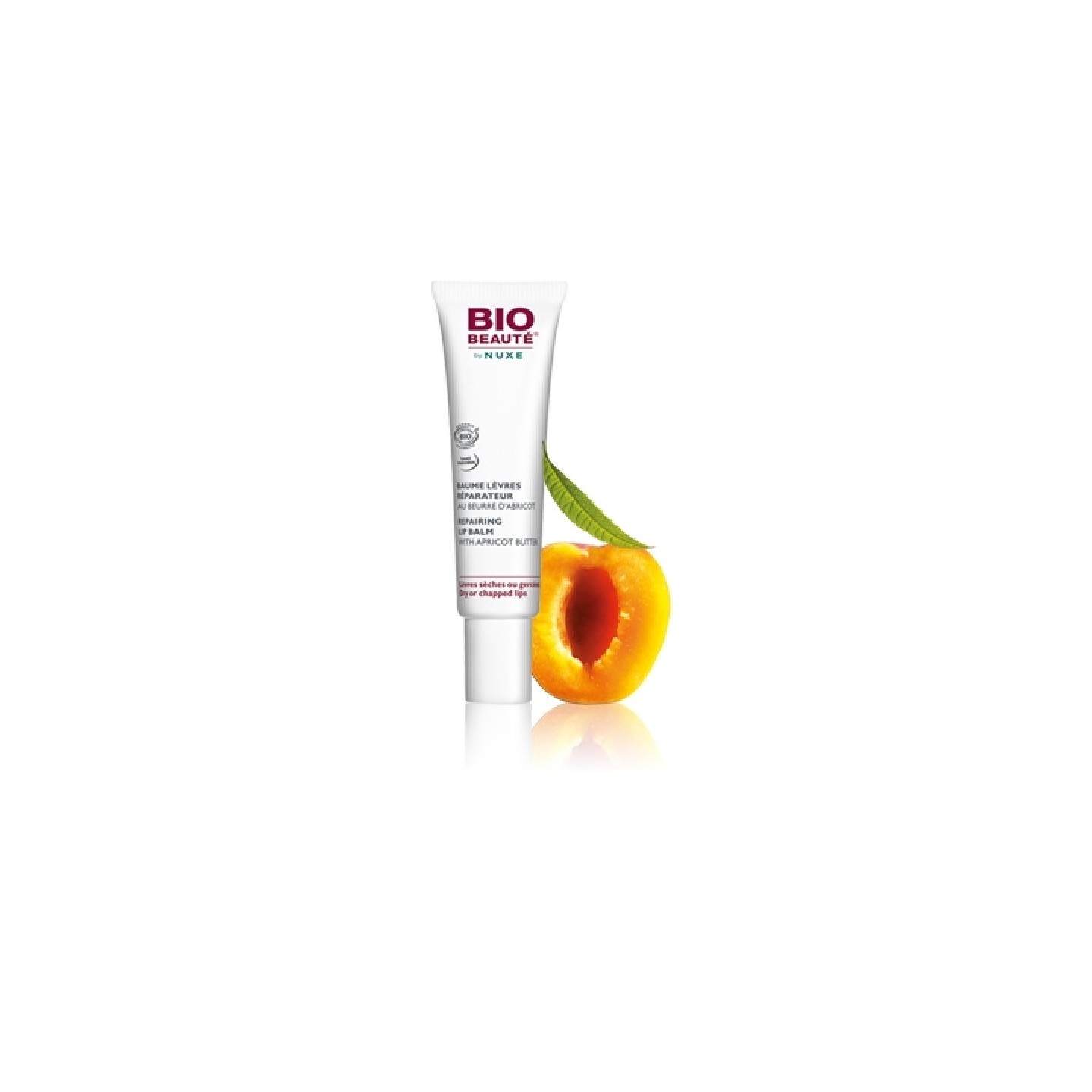 Bio beaute baume levres reparateur teinte peche rosee