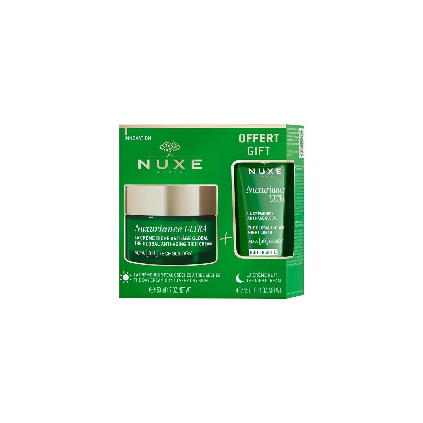 Nuxe Crème Jour 50ml + Crème Nuit offerte Nuxuriance Ultra