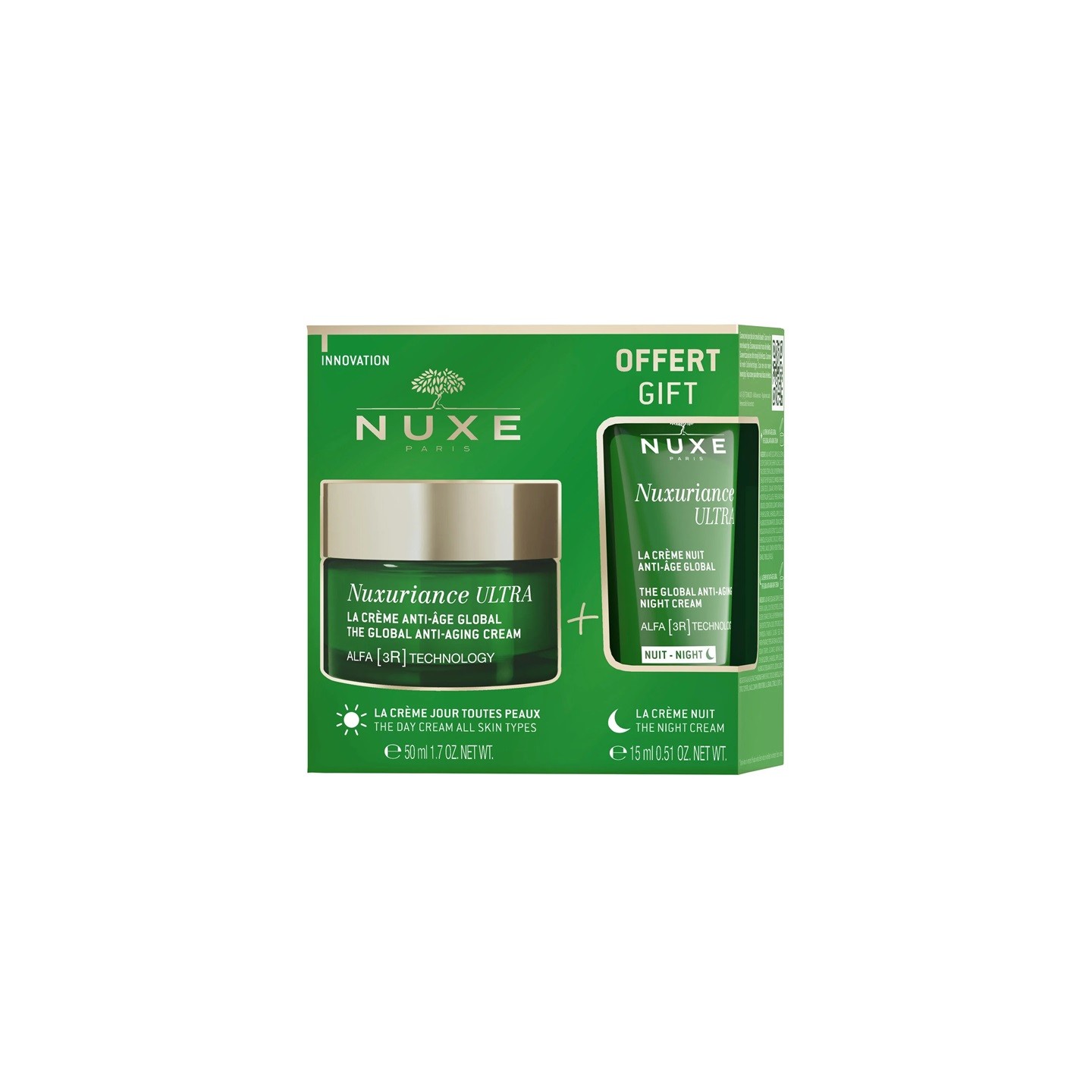Nuxe Nuxuriance Ultra La crème anti-âge global 50ml + La Crème nuit anti-âge global 15ml Offerte