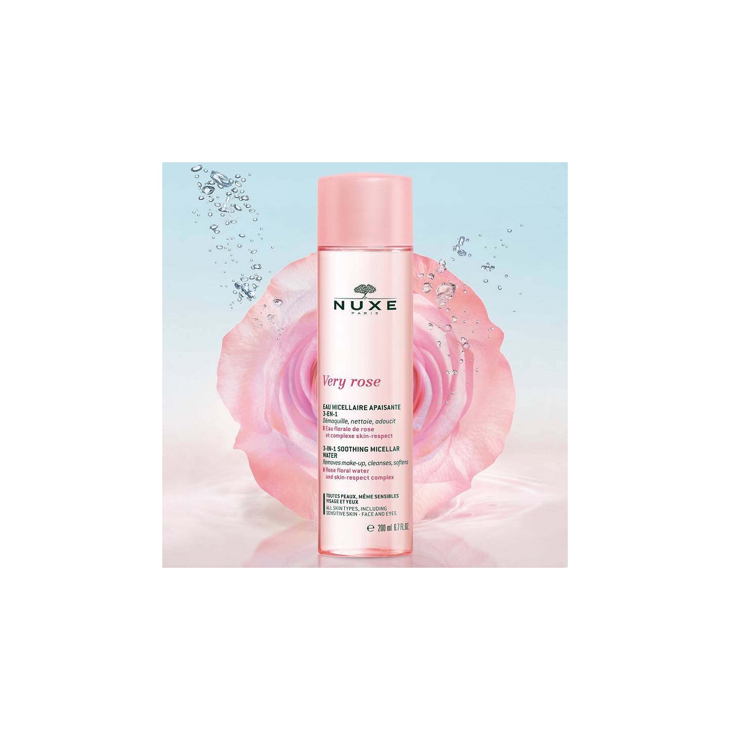 Nuxe Very Rose Eau micellaire apaisante 3-en-1 - 200ml