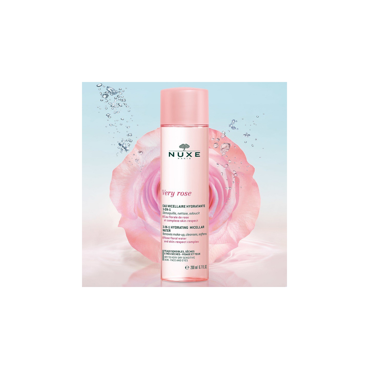 Nuxe Very Rose Eau micellaire hydratante 3-en-1 - 200ml