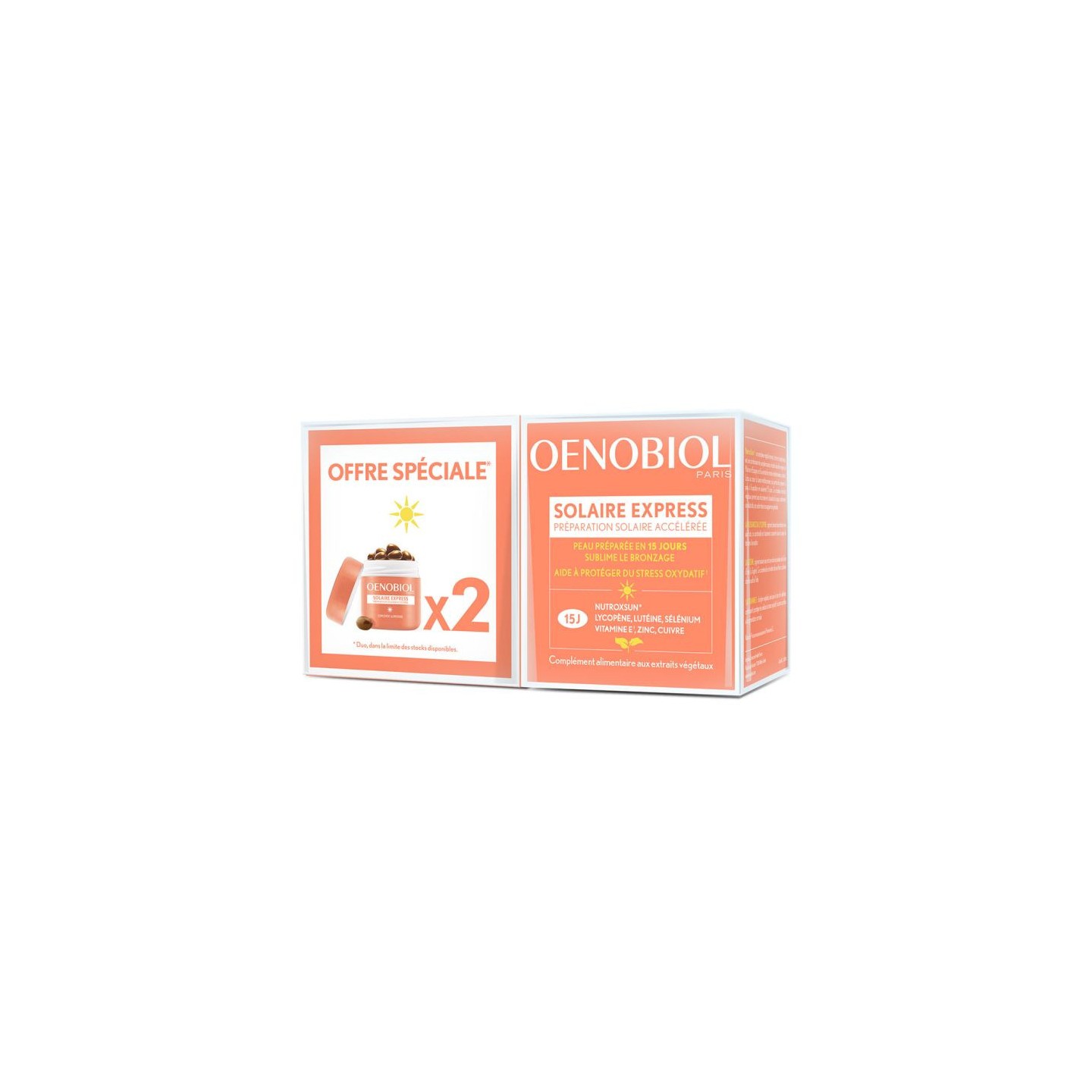 Oenobiol Solaire Express - Lot de 2 x 15 capsules