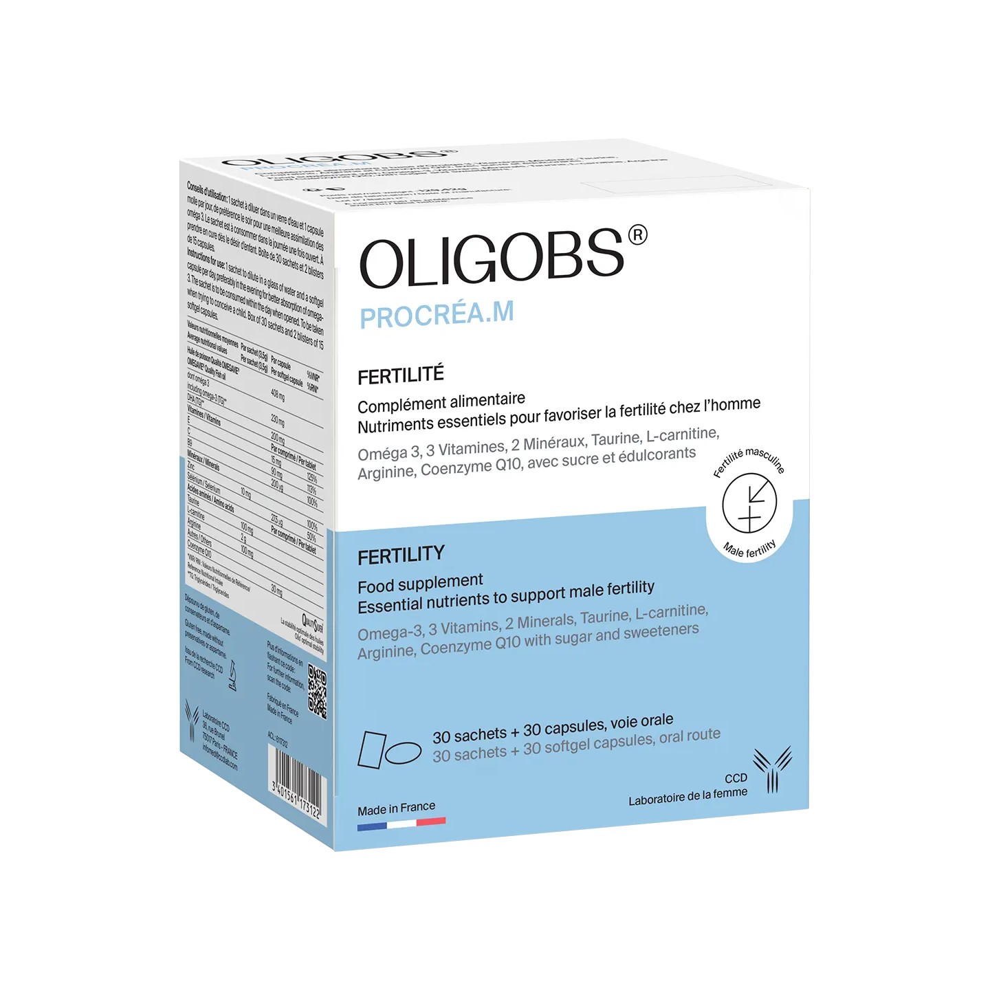 Oligobs Procréa M 30 sachets + 30 capsules