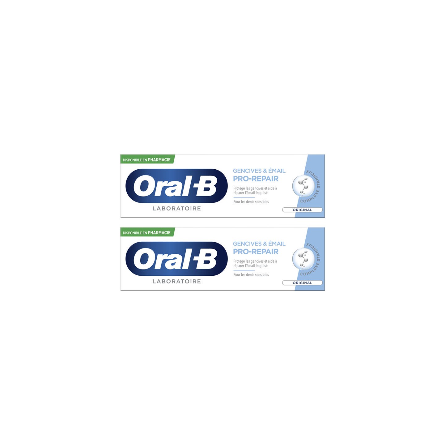 Oral B Pro-Repair Original Dentifrice gencives et émail - Lot de 2 x 75ml