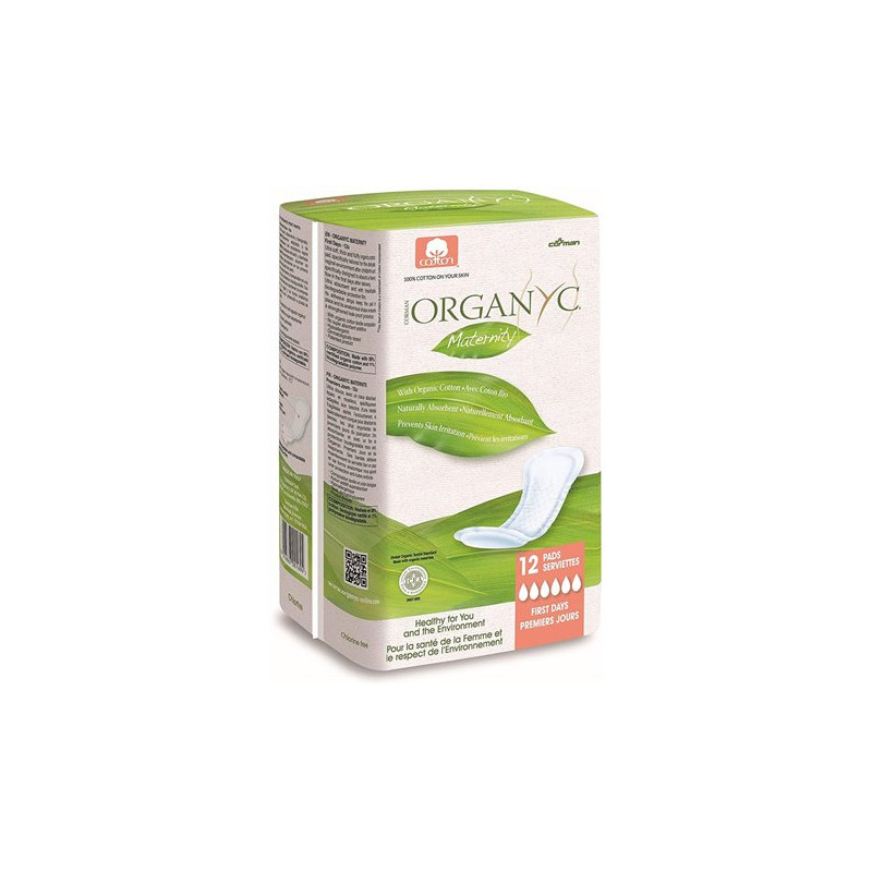 Organyc Maternité Serviettes Maxi Douceur 12 protections