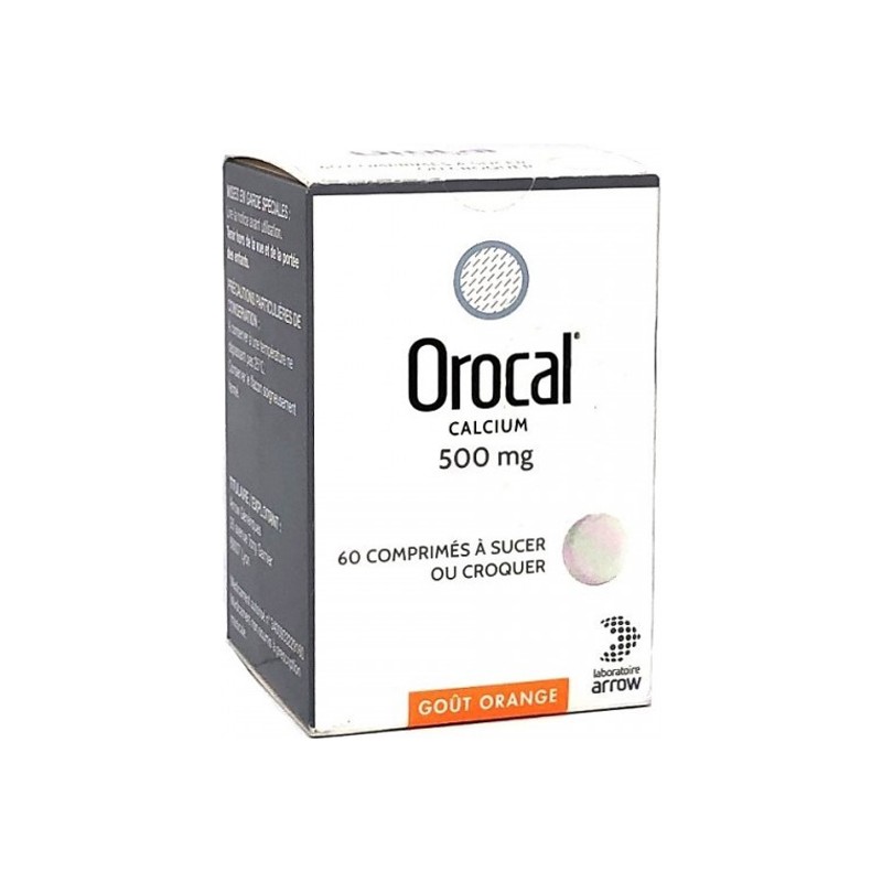 Pharmacie Bastille - Orocal 500mg 60 comprimés à sucer ou croquer