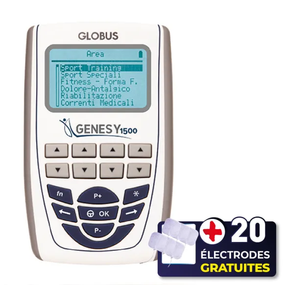 PACK ELECTROSTIMULATEUR GENESY 1500 + 20 ÉLECTRODES OFFERTES
