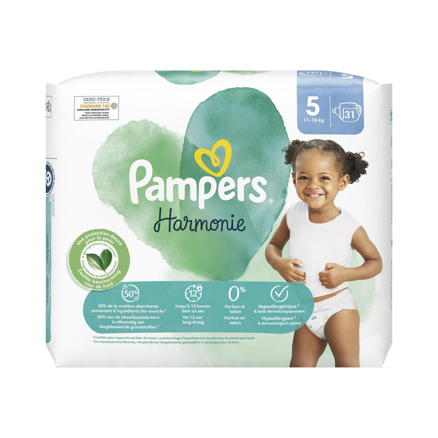 Pampers Harmonie Couches T5 (11-16kg) - 31 couches