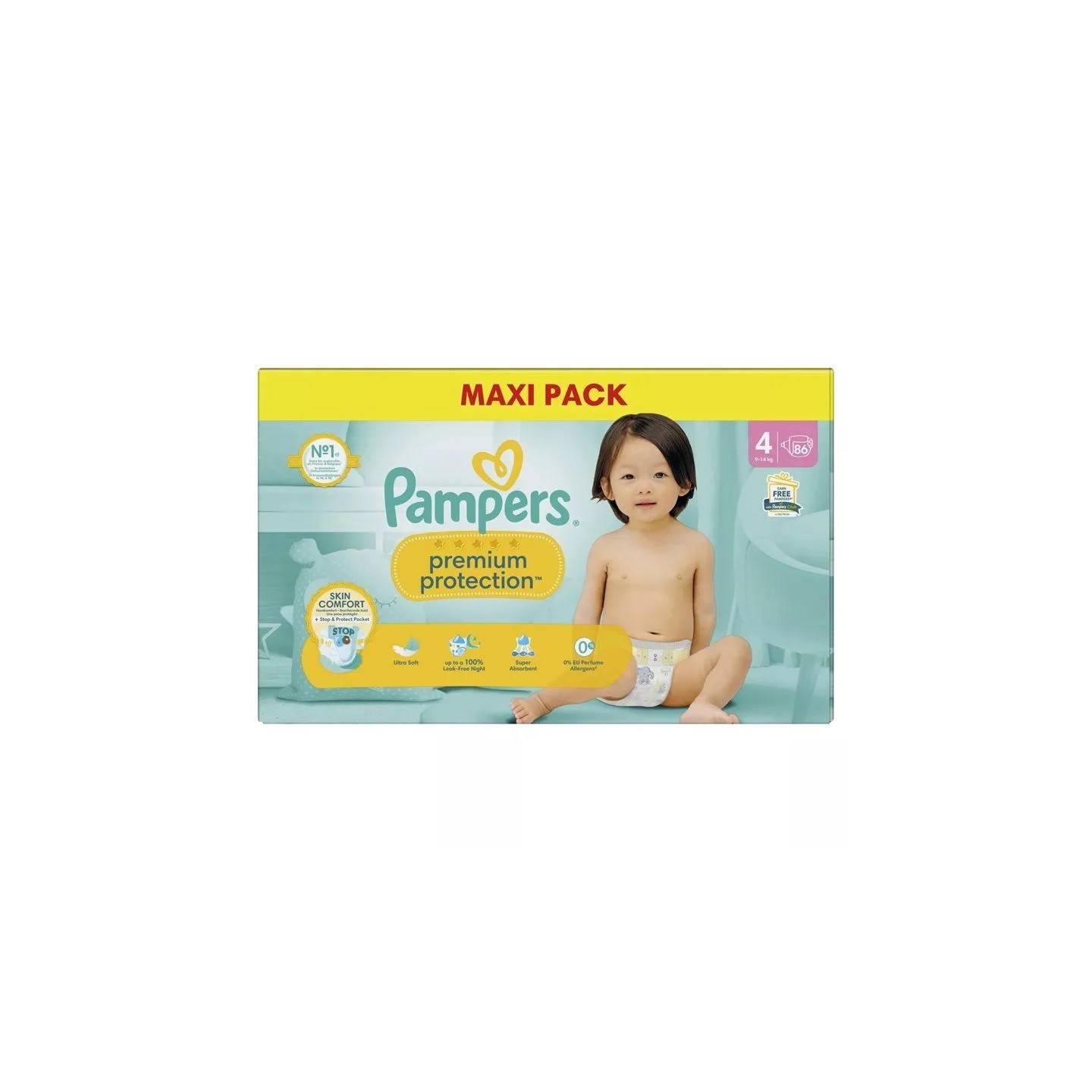 Pampers Premium Protection Couches bébé - Taille 4 (9-14kg) - 86 couches