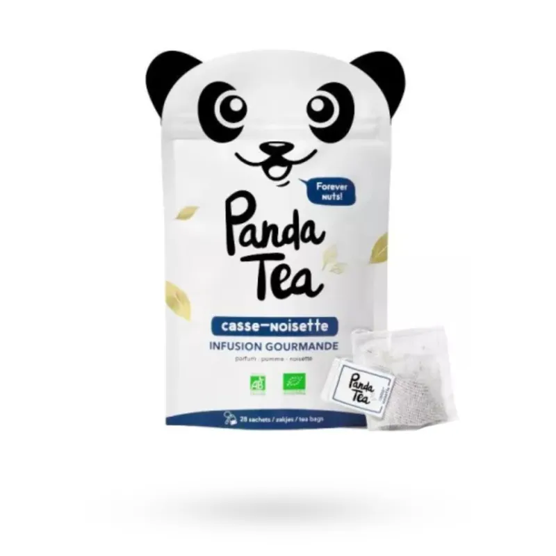 Panda Tea Casse-noisette infusions BIO gourmandes - 28 sachets go&ucirc;t pomme noisette