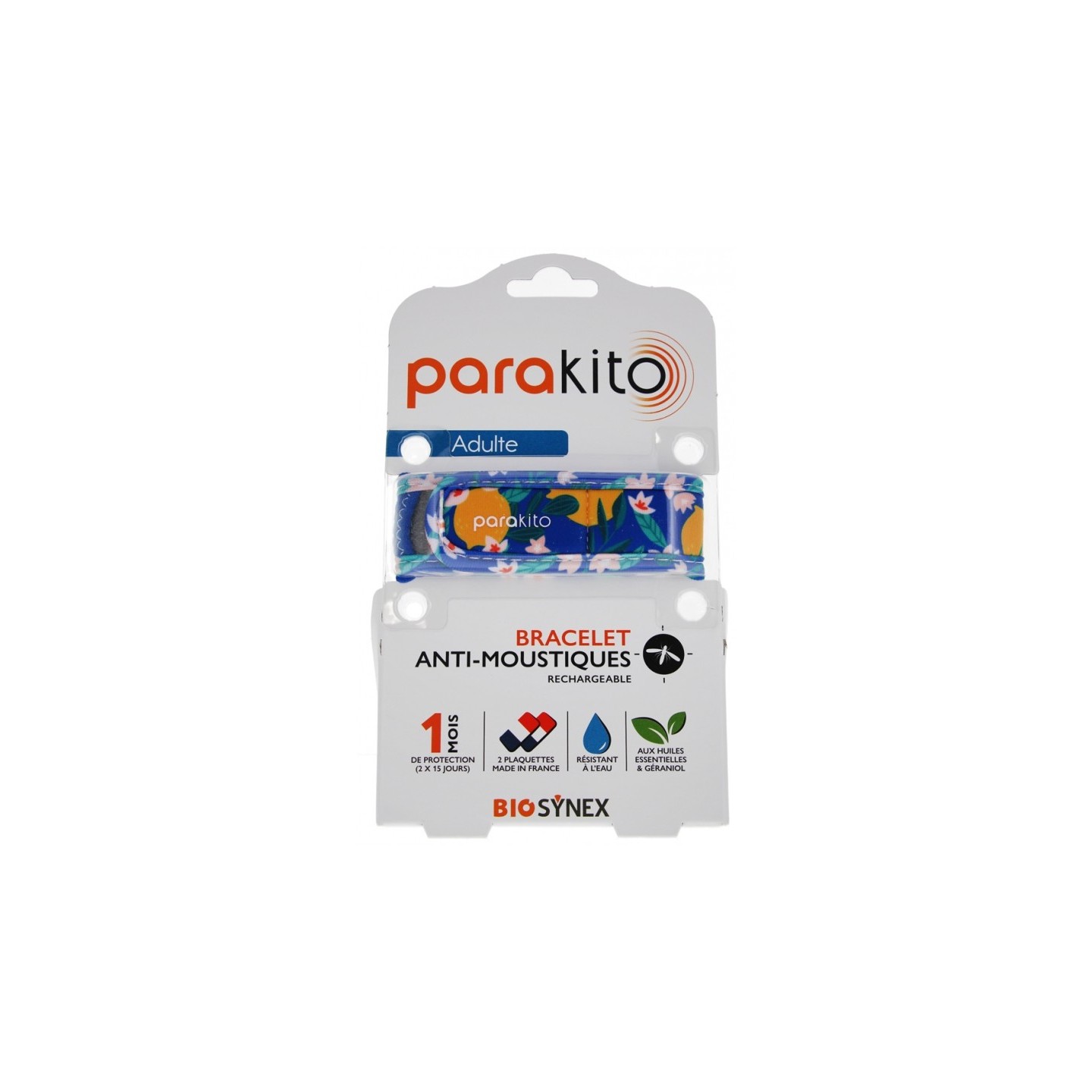 Parakito Adulte Bracelet anti-moustiques Fun Citrons + 2 recharges