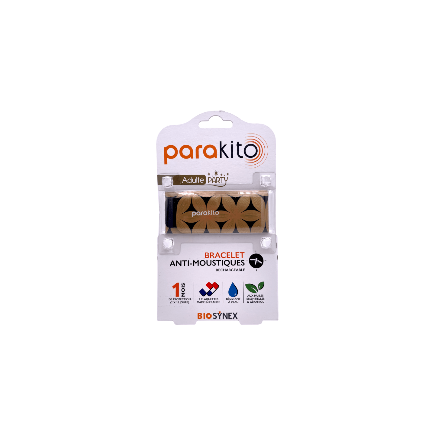 Parakito Adulte Bracelet anti-moustiques Party Fleur + 2 recharges