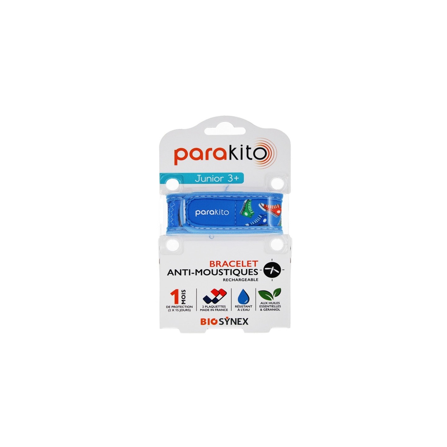 Parakito Junior Bracelet anti-moustiques Baskets + 2 recharges