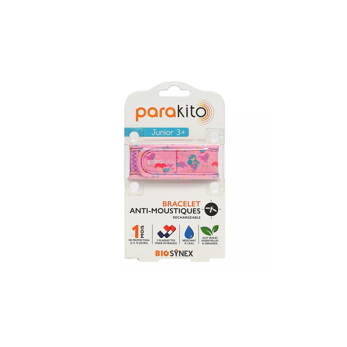 Parakito Junior Bracelet anti-moustiques Sirènes + 2 recharges