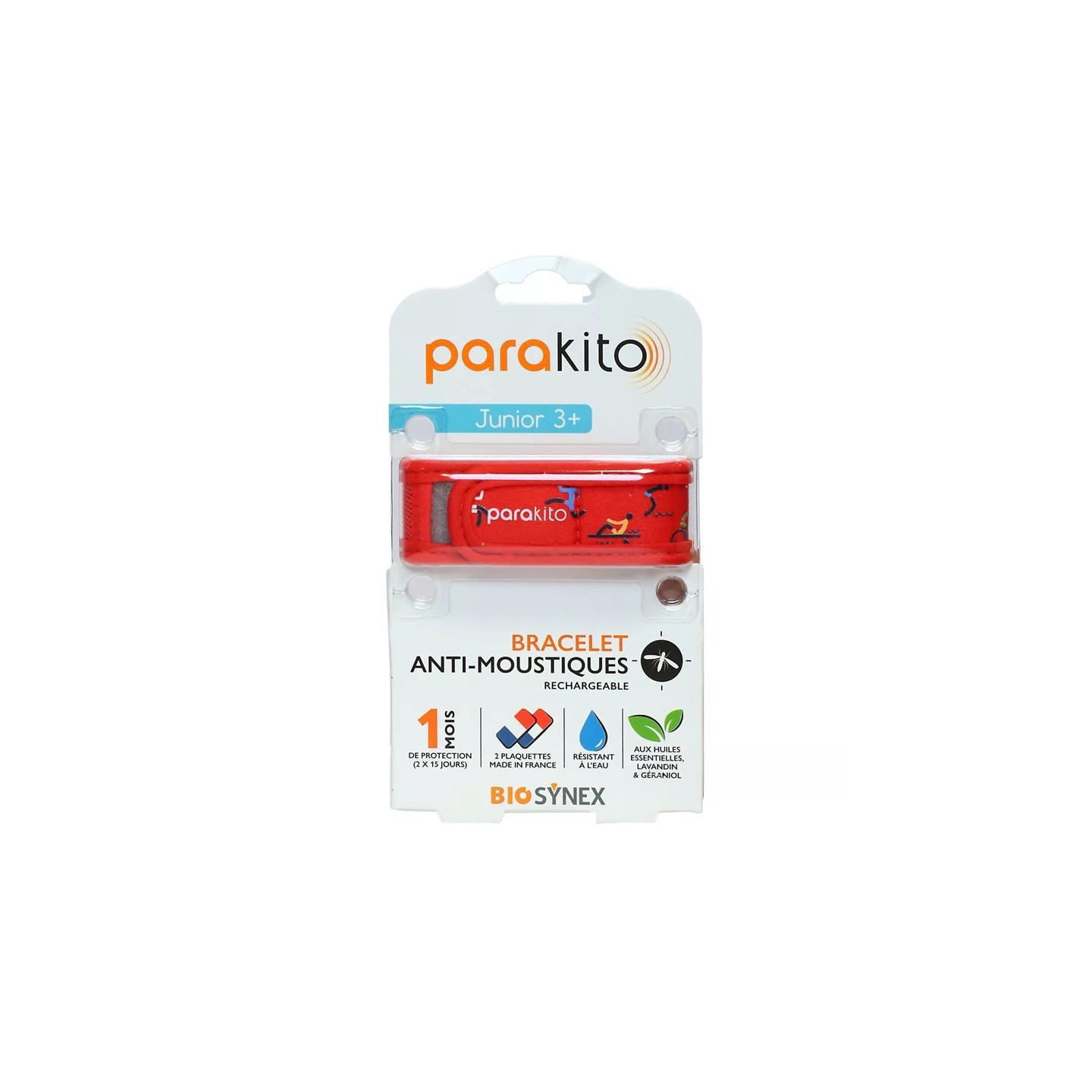 Parakito Junior Bracelet anti-moustiques Sport + 2 recharges