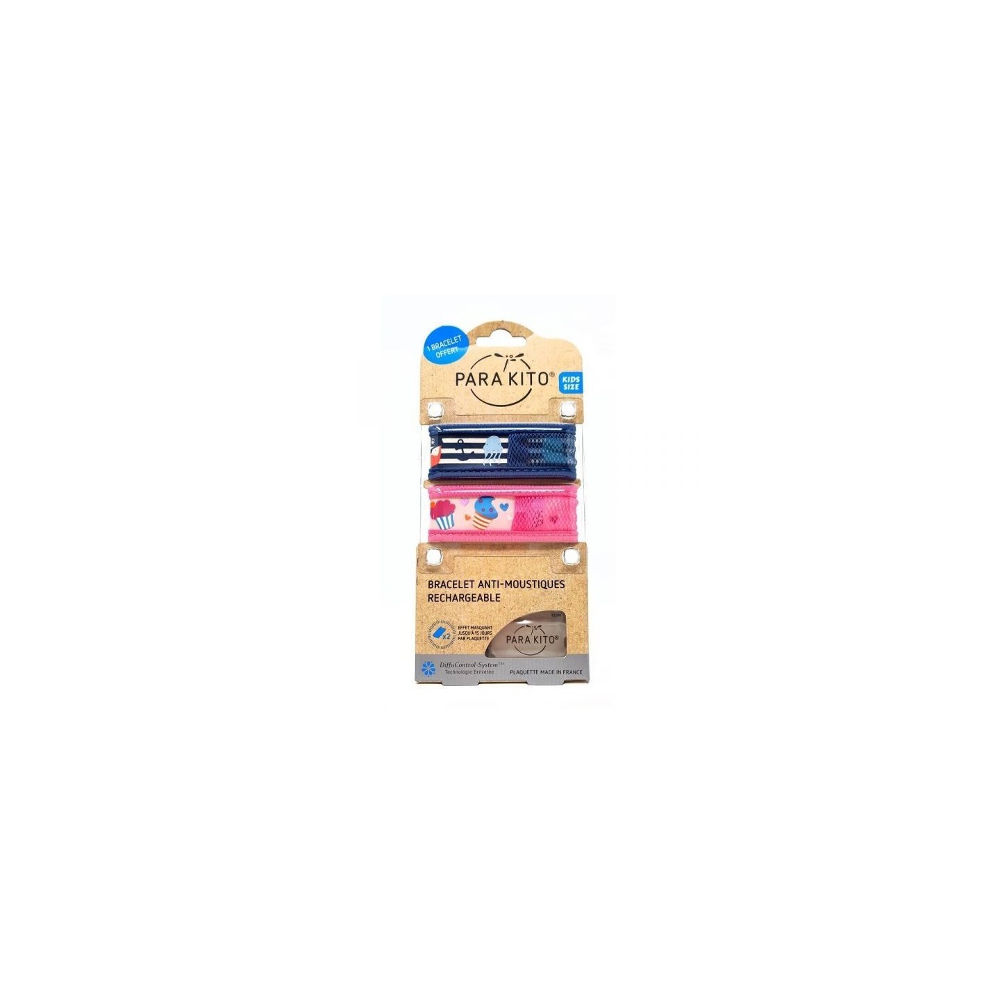 Parakito Kids Bracelet anti-moustiques + 2 recharges + 1 Offert
