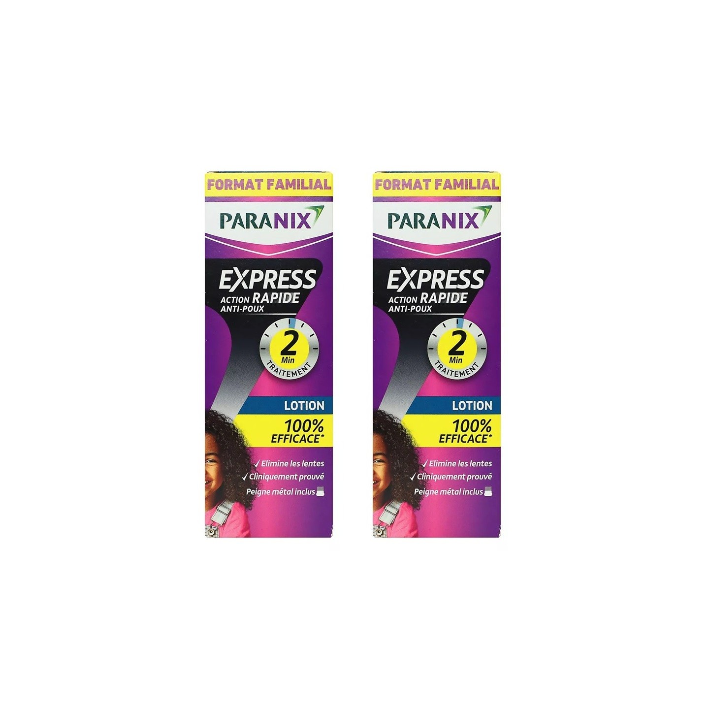 Paranix Express Lotion anti-poux 2 x 195ml + Peigne métal inclus