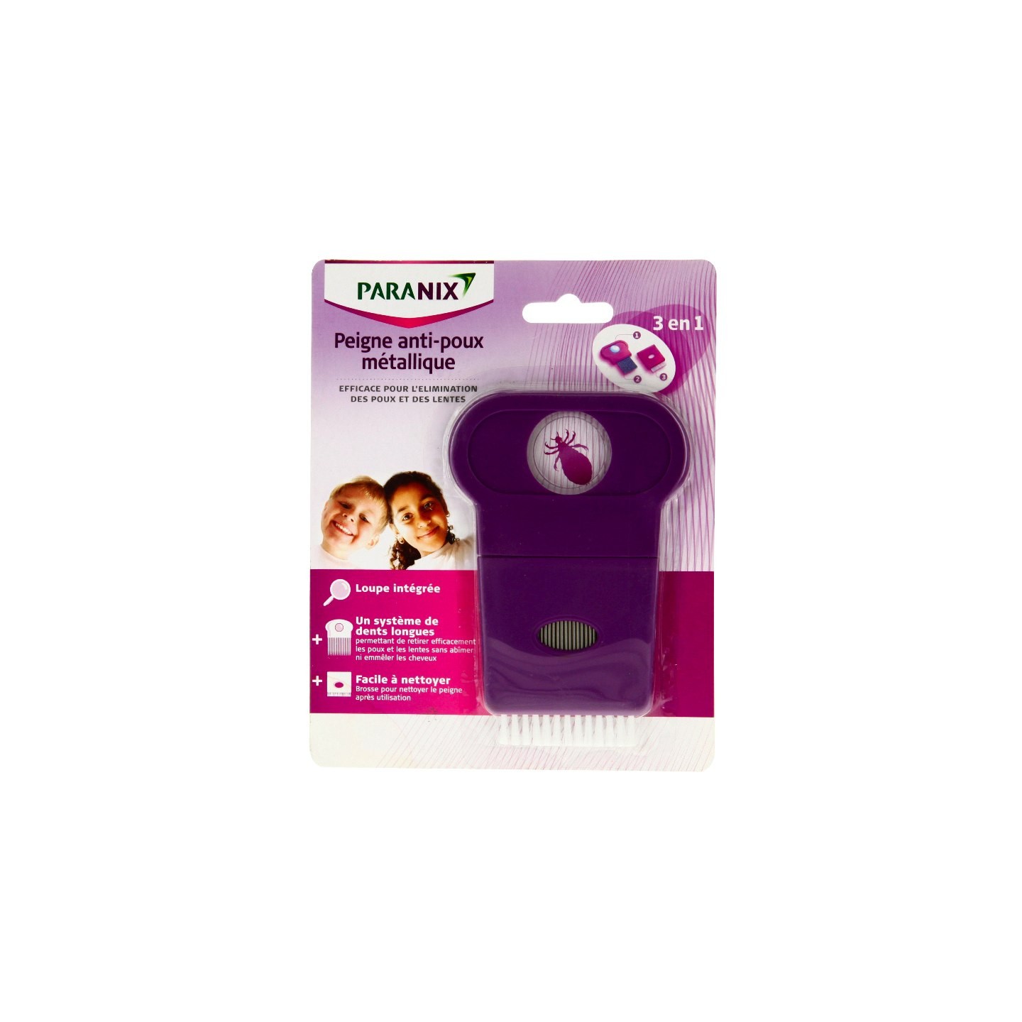 Paranix Peigne anti-poux métallique 3 en 1