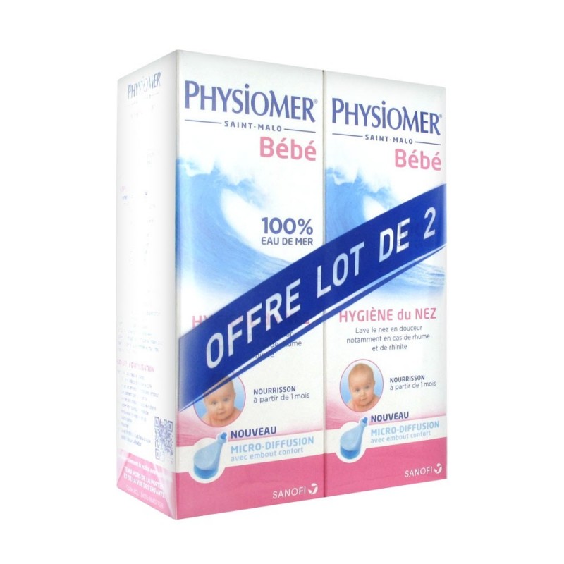 Pharmacie Bastille - Physiomer Hygiène Nasale Nourrissons Micro-Diffusion Lot de 2 x 115 ml
