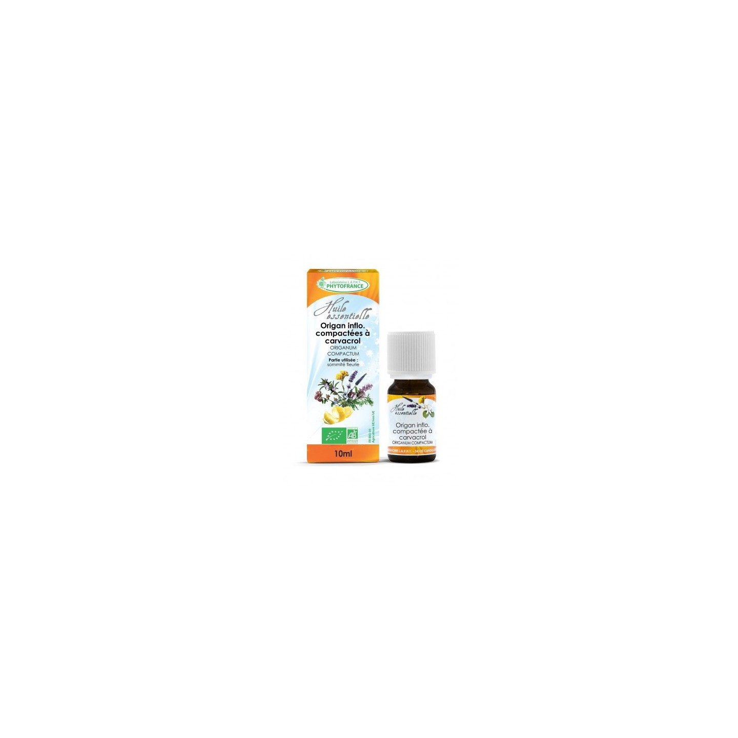 Phytofrance Huile essentielle Origan inflo. compactées a carvacrol Bio - 10ml