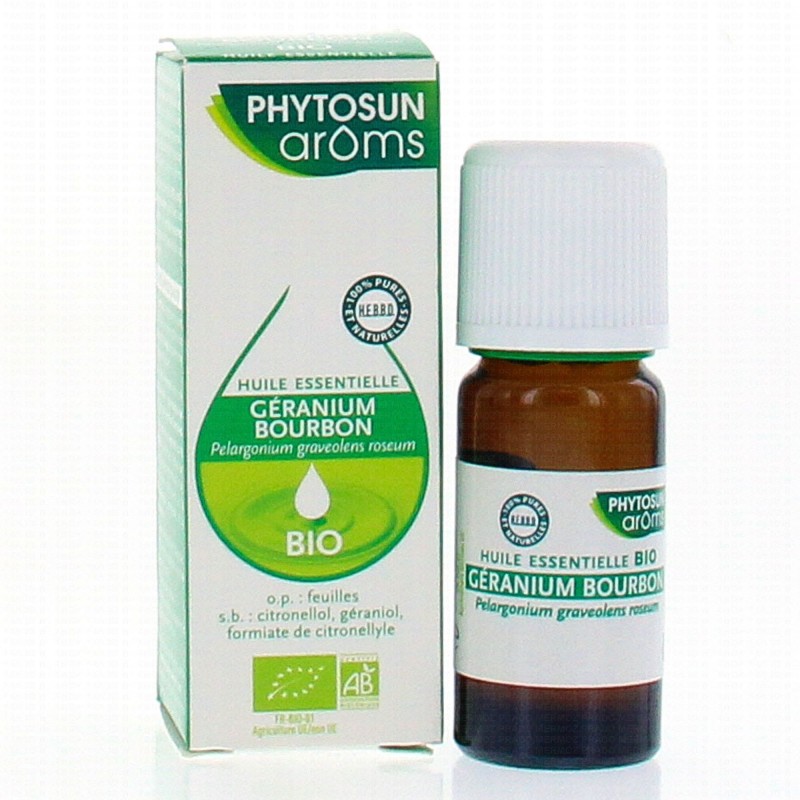 Pharmacie Bastille - Phytosun aroms huiles essentielles géranium bourbon bio 10ml