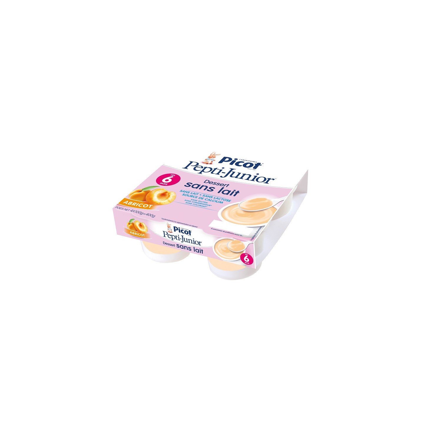 Picot Pepti Junior Dessert sans lait abricot dès 6 mois x 4