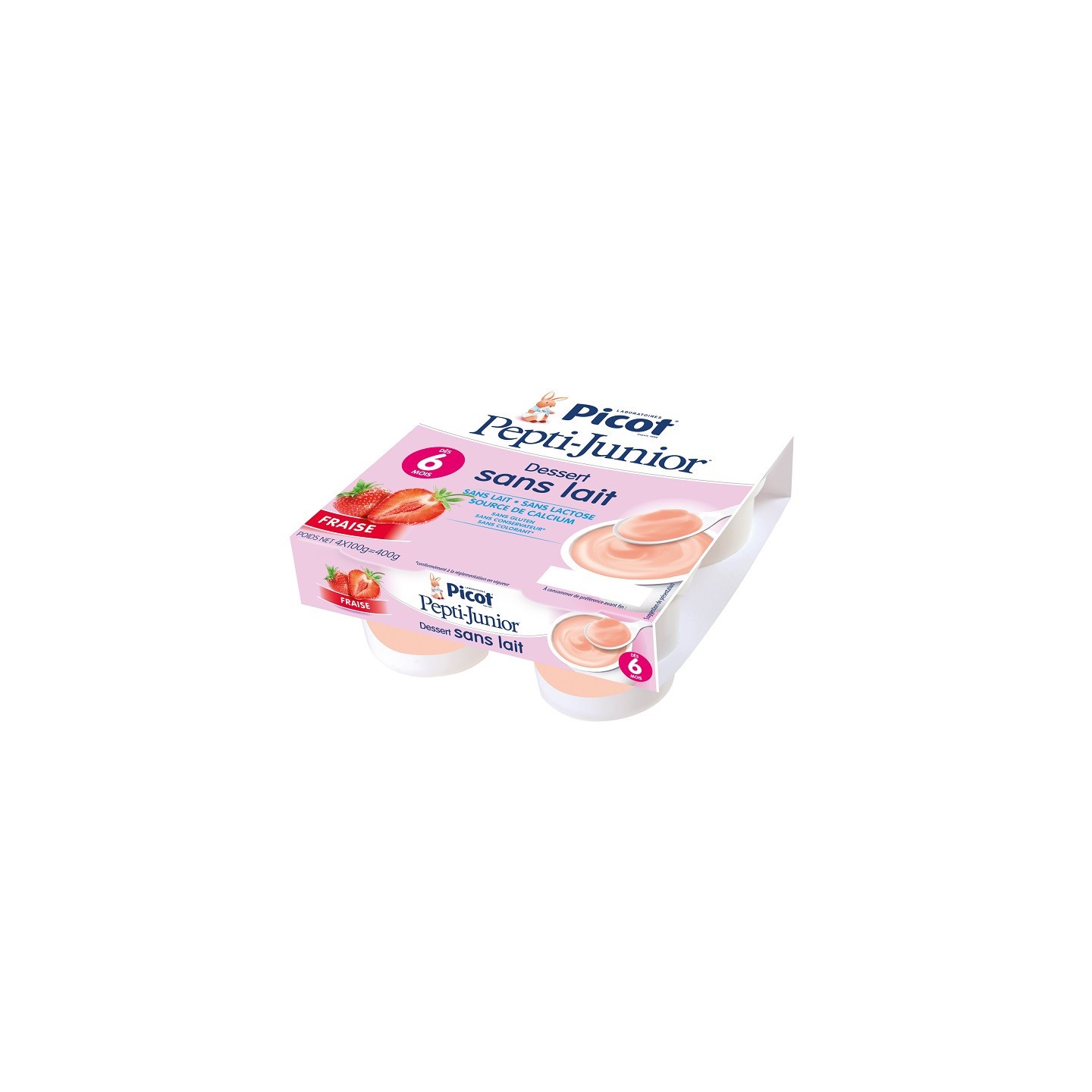 Picot Pepti Junior Dessert sans lait fraise dès 6 mois x 4