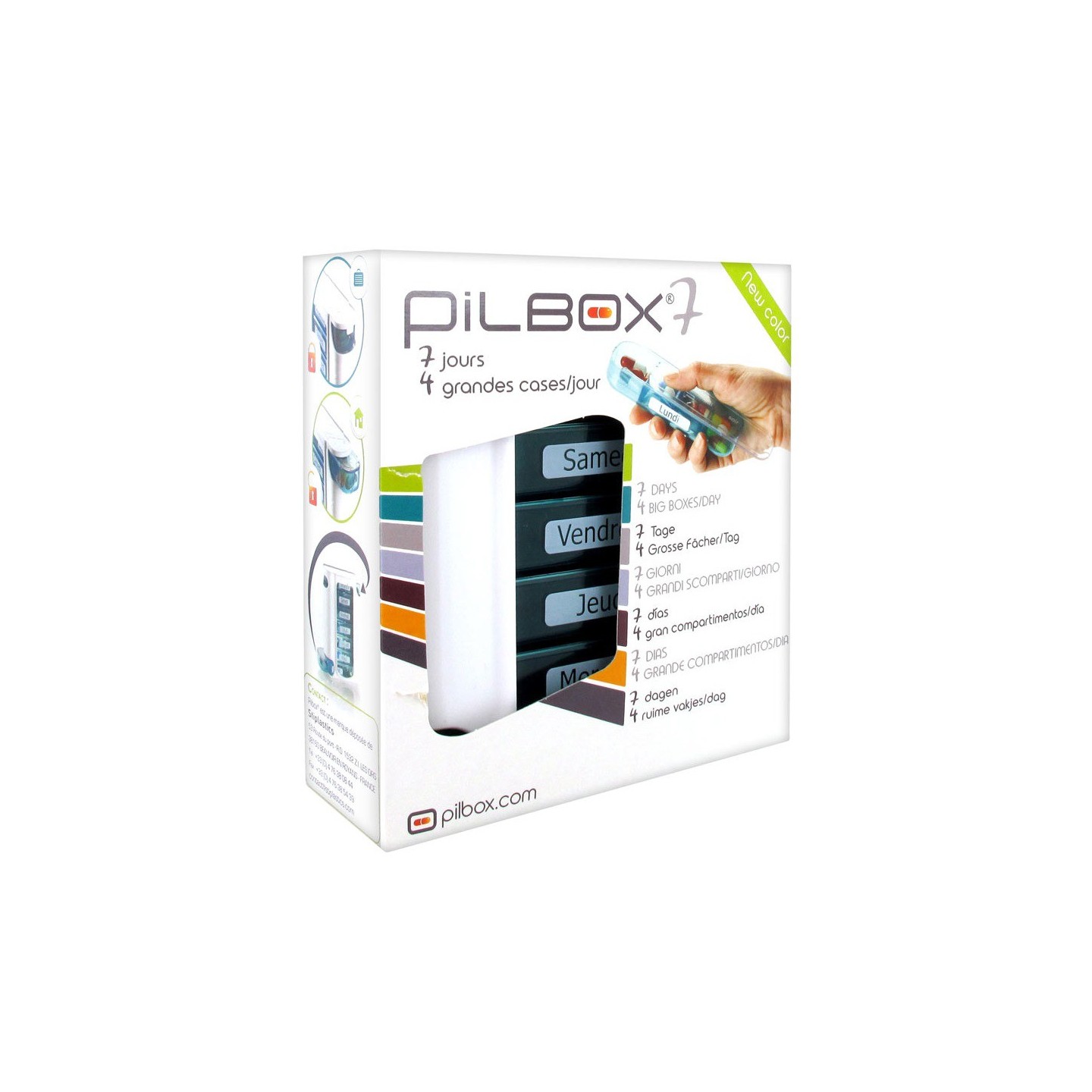 Pilbox 7 pilulier Semainier dynamique