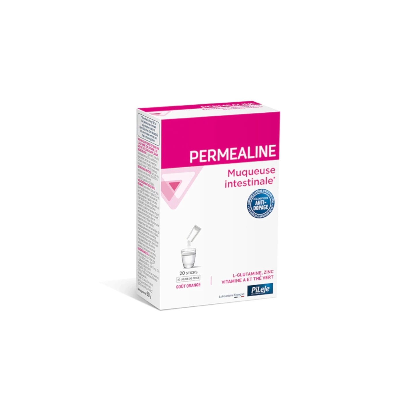 Pileje Perméaline - 20 sticks pour boisson goût orange
