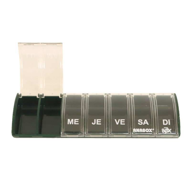 Pilulier hebdomadaire Anabox Box7 Vert foncé