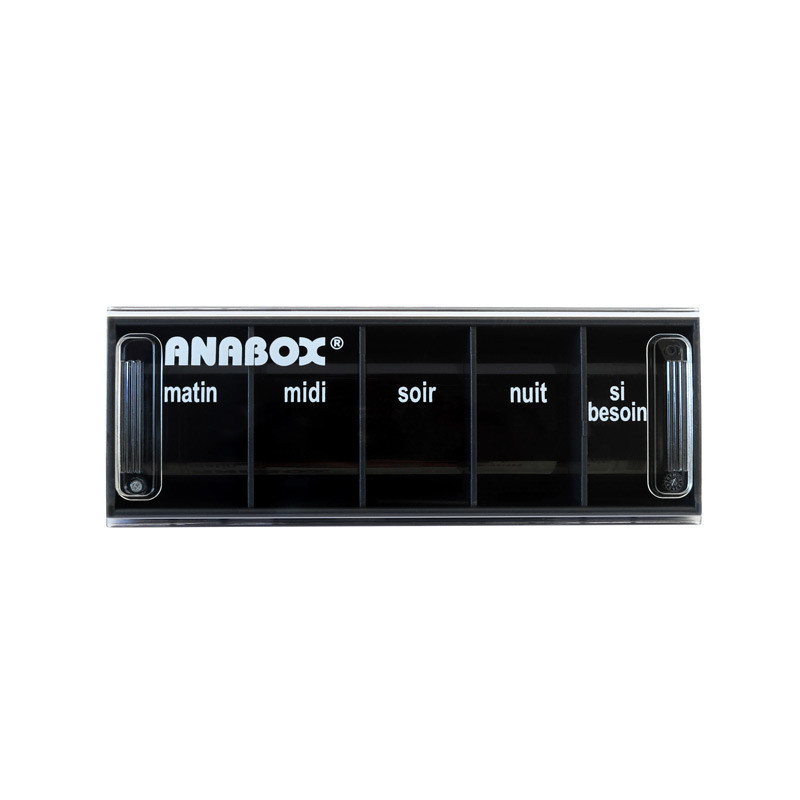 Pilulier journalier Anabox 5 prises par jour Noir