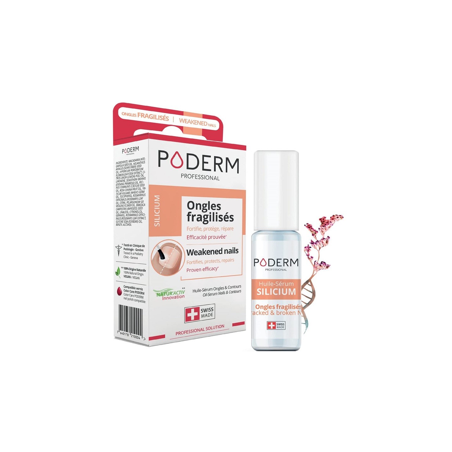 Poderm Huile-sérum Silicium ongles & contours - 8ml