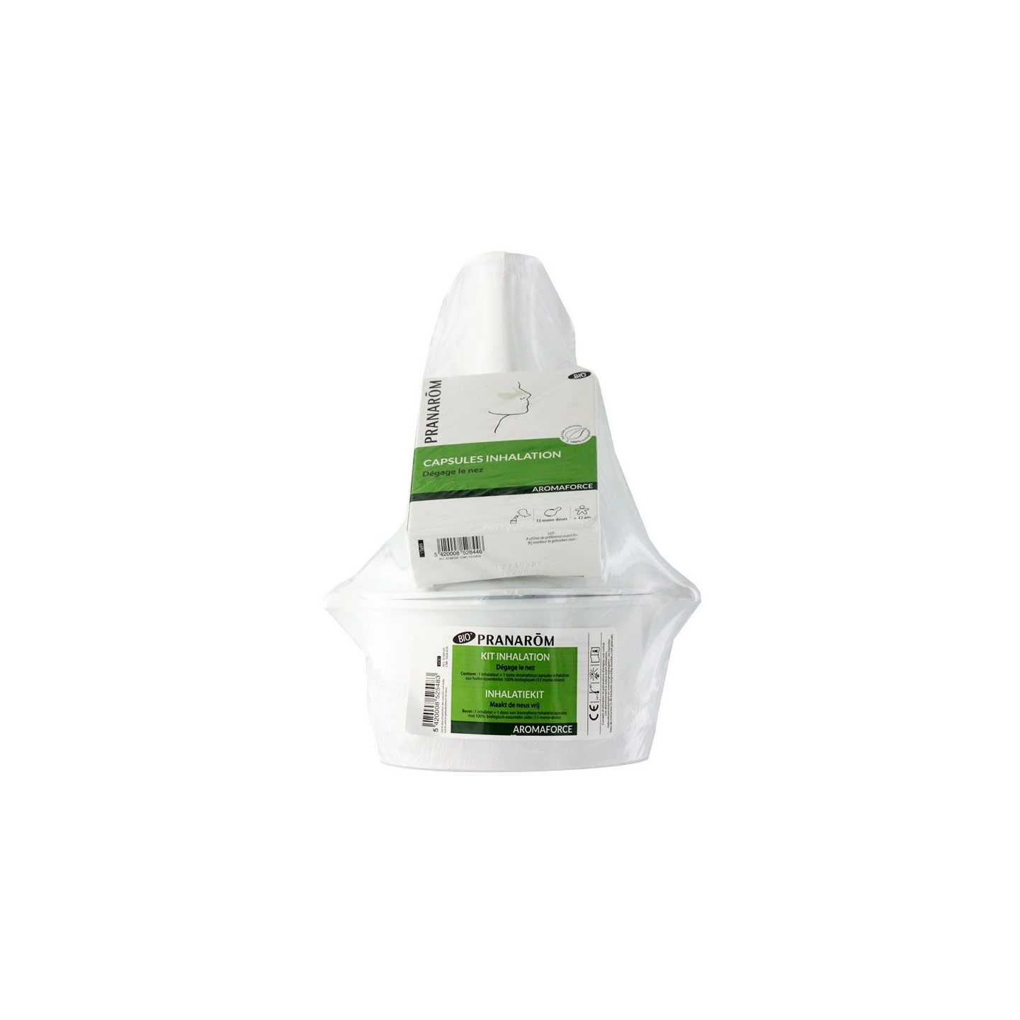 Pranarôm Aromaforce Inhalateur + Capsules inhalation Bio - 15 capsules