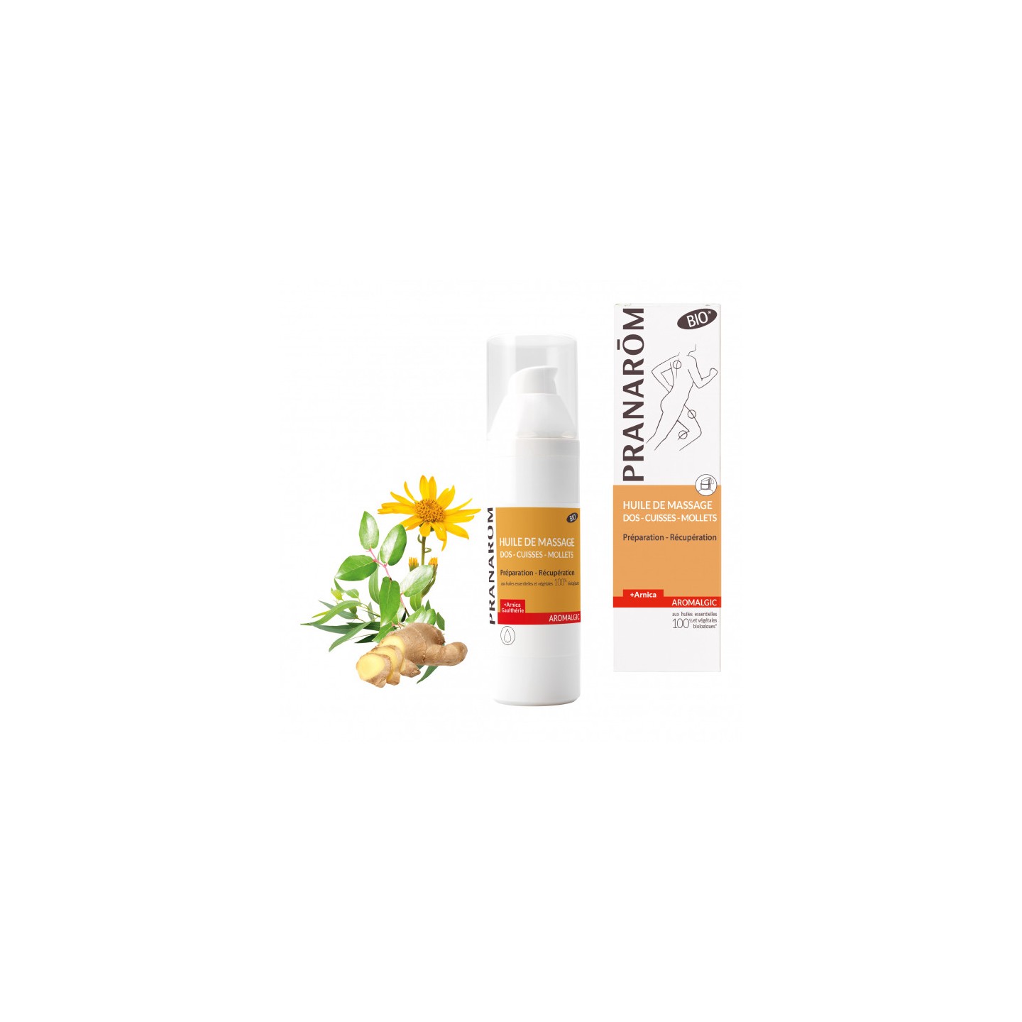 Pranarôm Aromalgic Huile de massage dos, cuisses et mollets Bio - 100ml