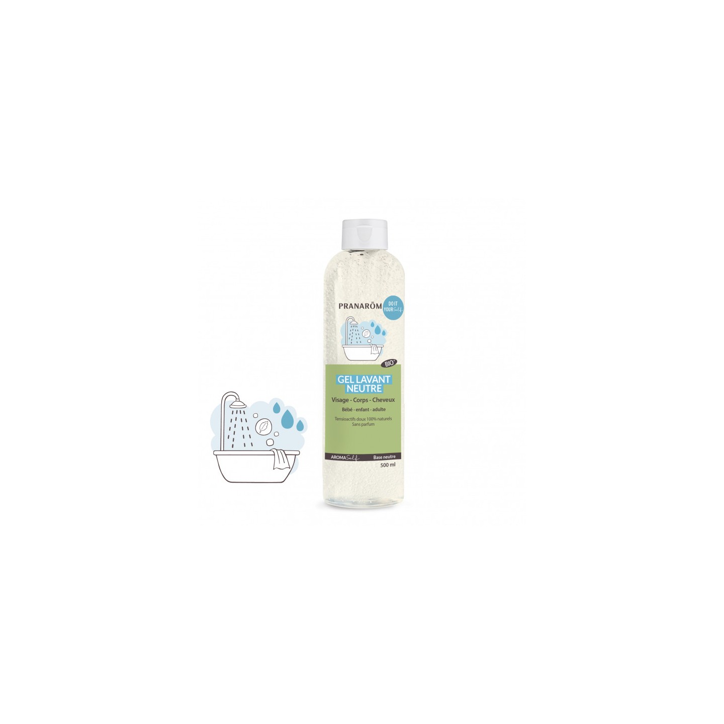 Pranarôm Aromaself Gel lavant neutre Bio - 500ml