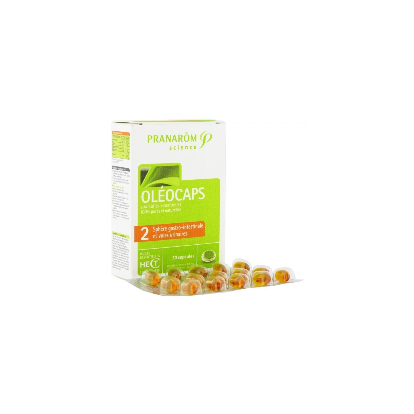 Pranarom Oléocaps 2 - Sphère gastro-intestinale & voies urinaires - 30 capsules