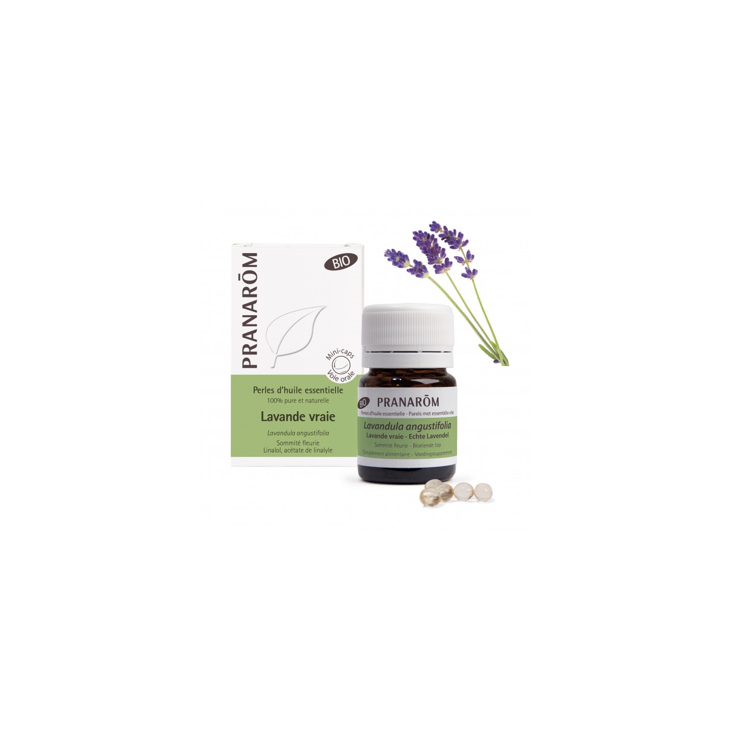 Pranarôm Perles d'huile essentielle Lavande vraie Bio - 60 perles