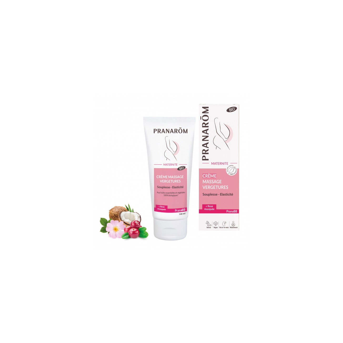 Pranarôm PranaBB Crème massage anti-vergetures Bio - 100ml