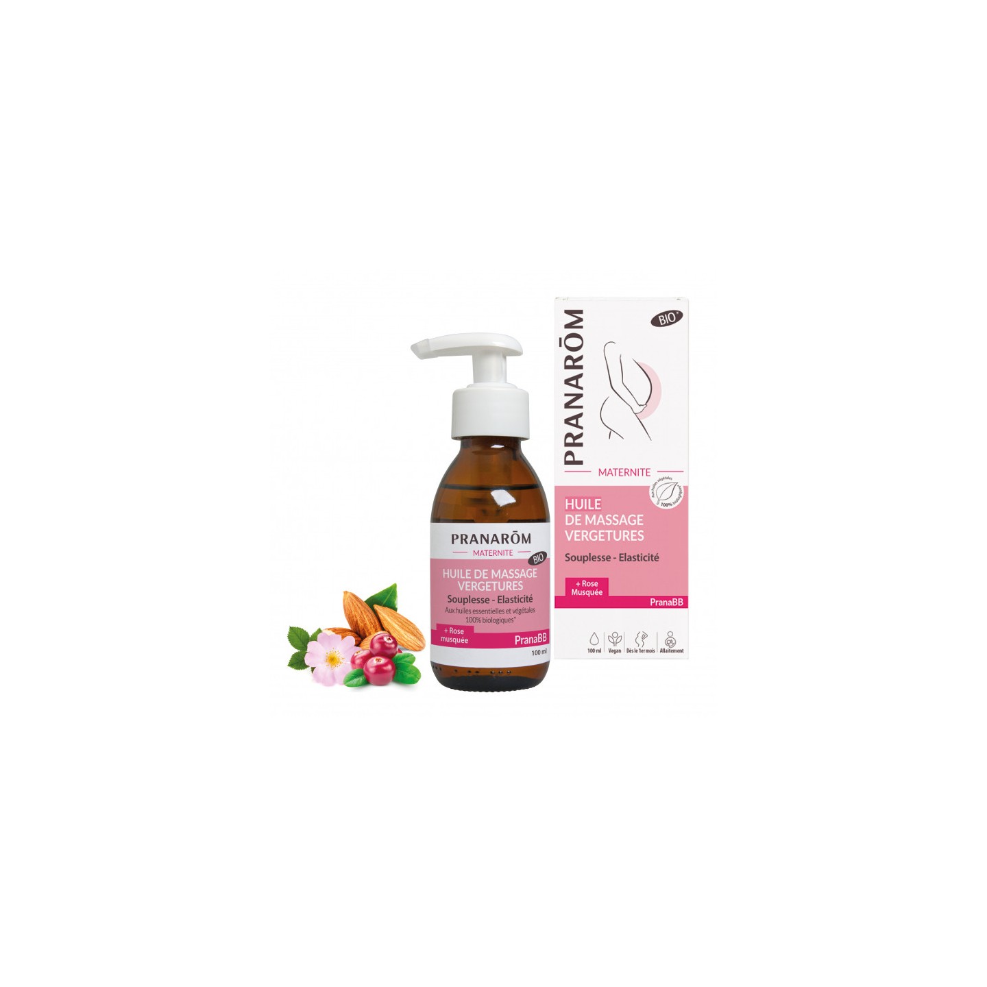 Pranarôm PranaBB Huile massage anti-vergetures Bio - 100ml