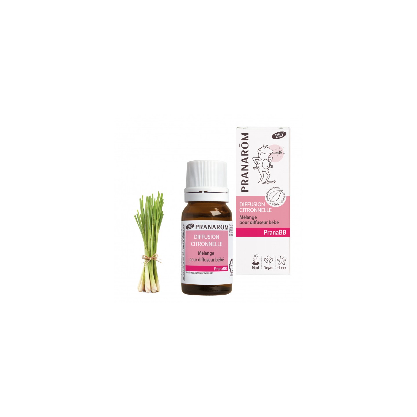 Pranarôm PranaBB Mélange anti-moustiques citronnelle pour diffusion Bio - 10ml