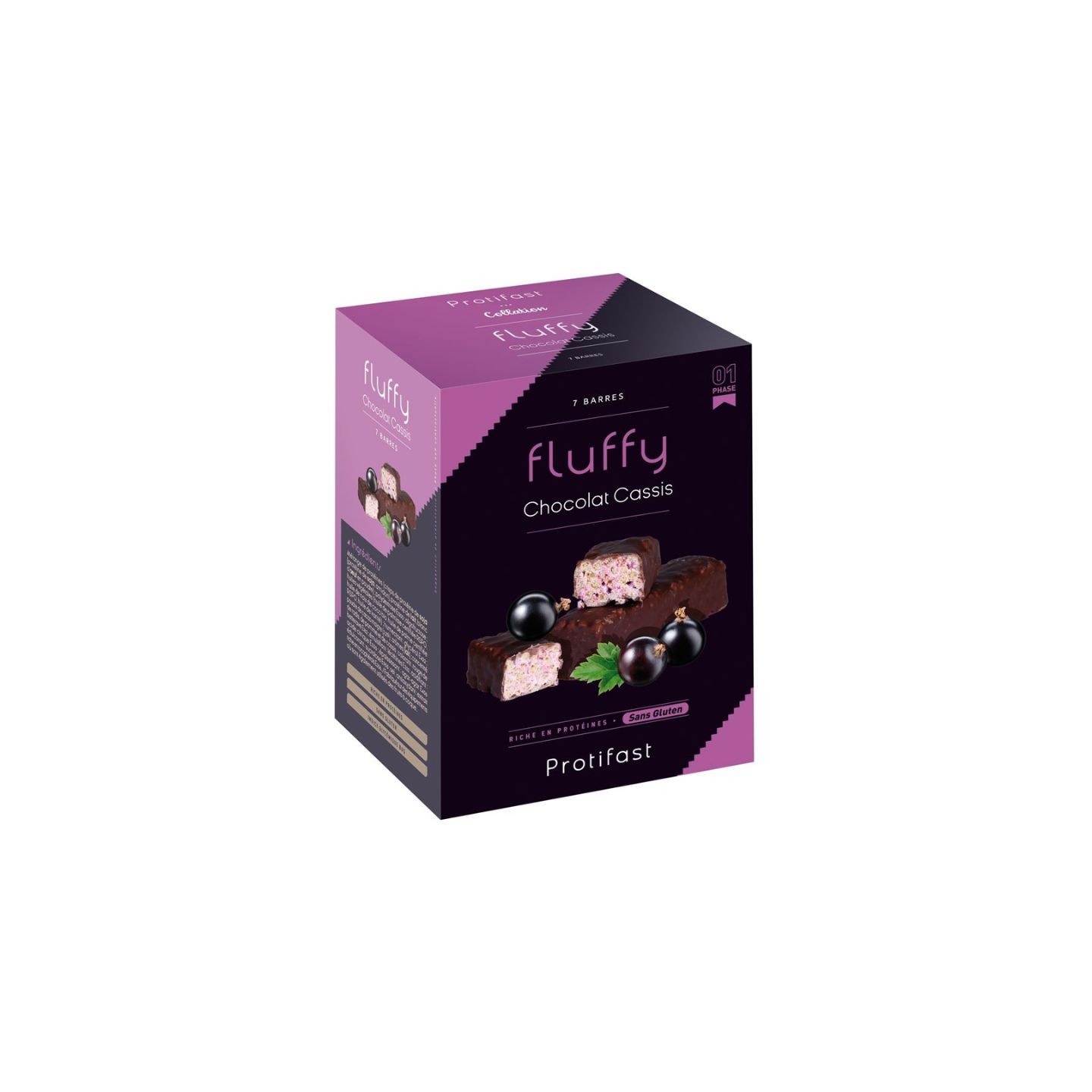 Protifast Barres chocolat cassis Fluffy - 7 barres