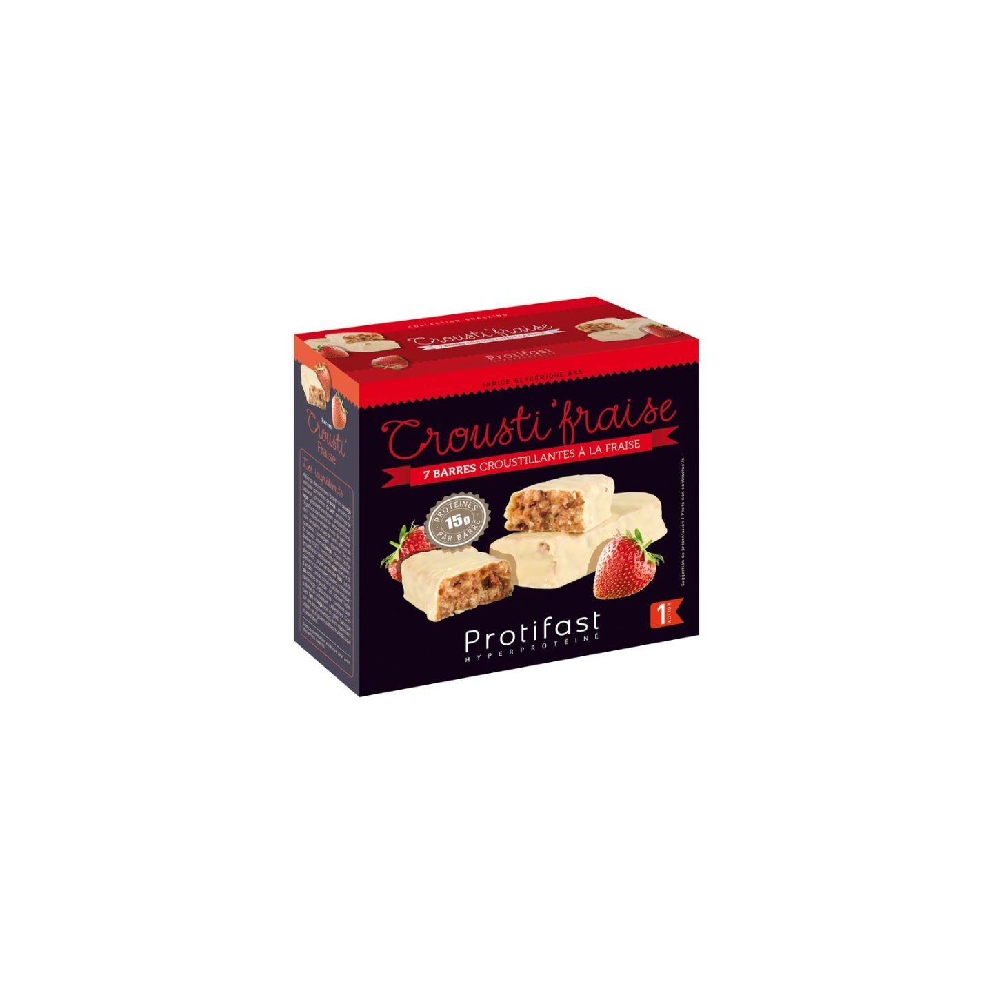 Protifast Barres Crousti'Fraise - 7 barres
