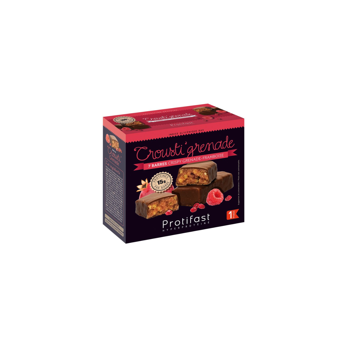 Protifast Barres Crousti'Grenade Framboise - 7 barres