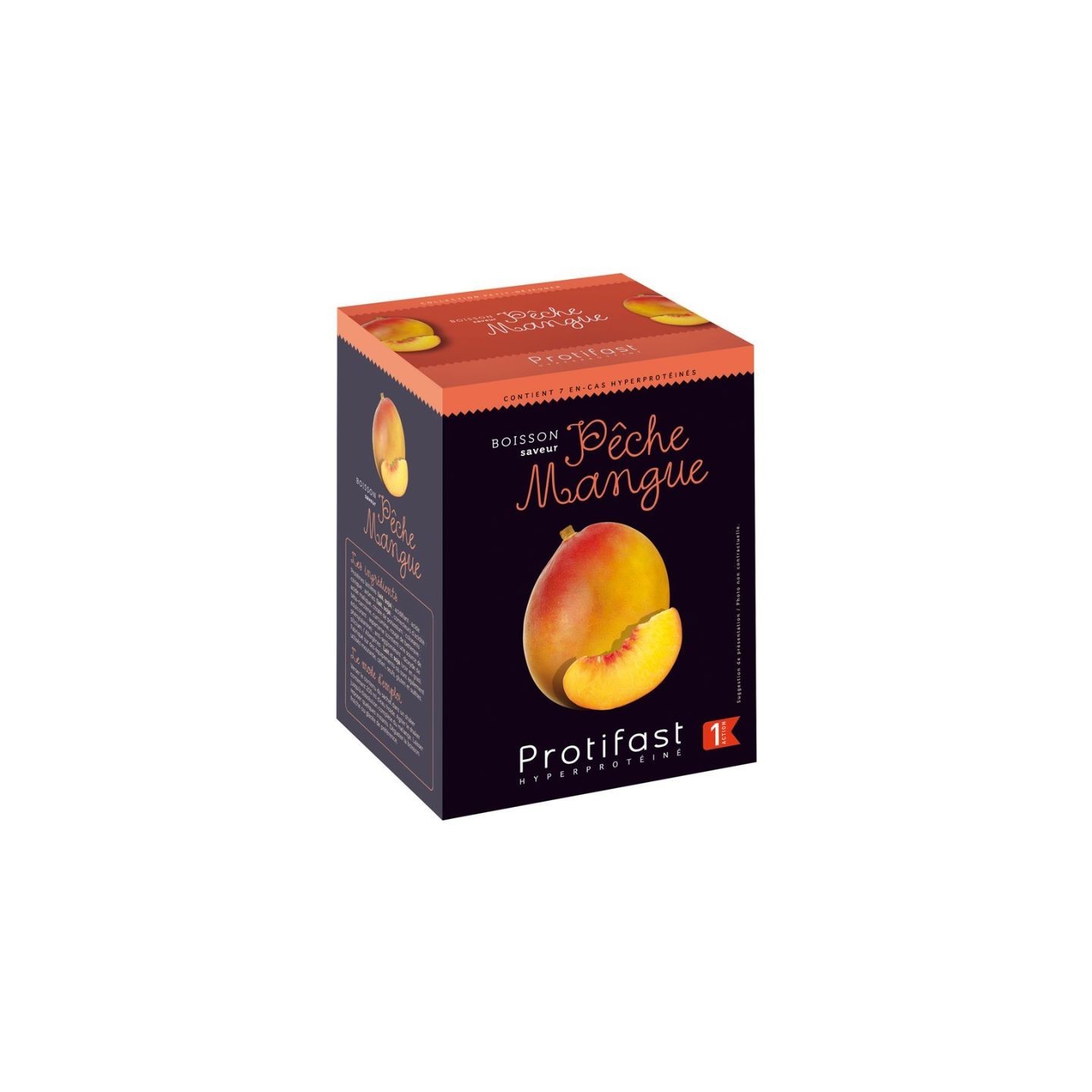Protifast Boisson hyperprotéinée Pêche-Mangue - 7 sachets x 24 g